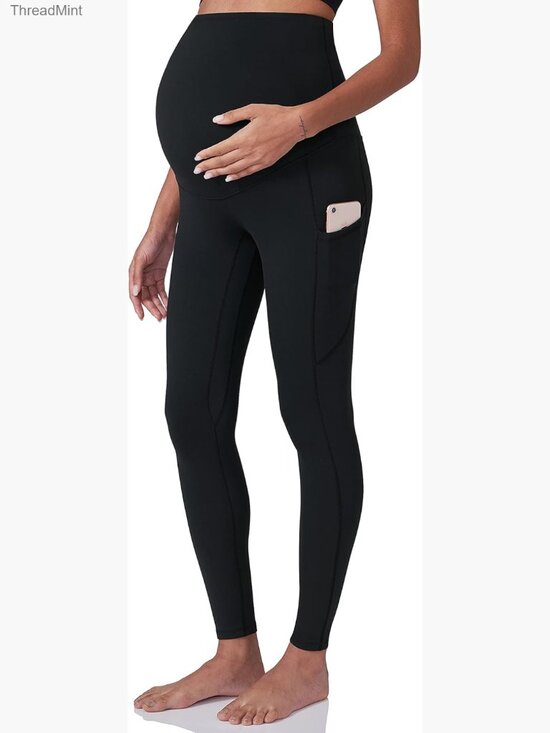 Pants - Maternity Workout Leggings Over The Belly Yoga Pants with Pockets Activewear